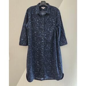 Gap maternity floral chambray shirt dress M